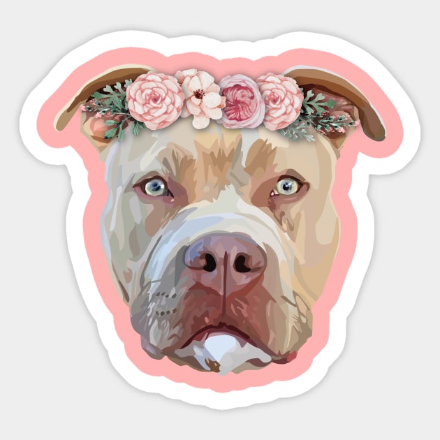 Pretty Pitbull Pet Lover Sticker TeePublic